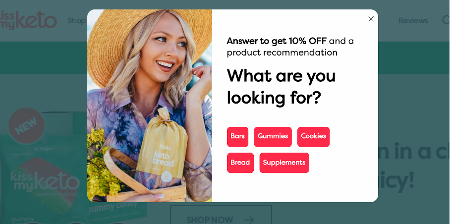 Pots, Planters & More's online stores' multi step pop-up is a great lead magnet.