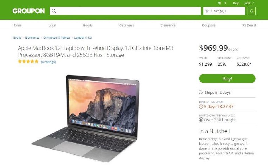 Groupon conversion marketing example