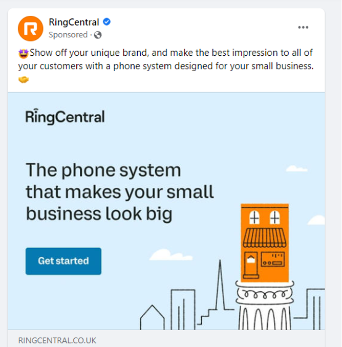 RingCentral runs Facebook ad campaigns to improve the conversion rate