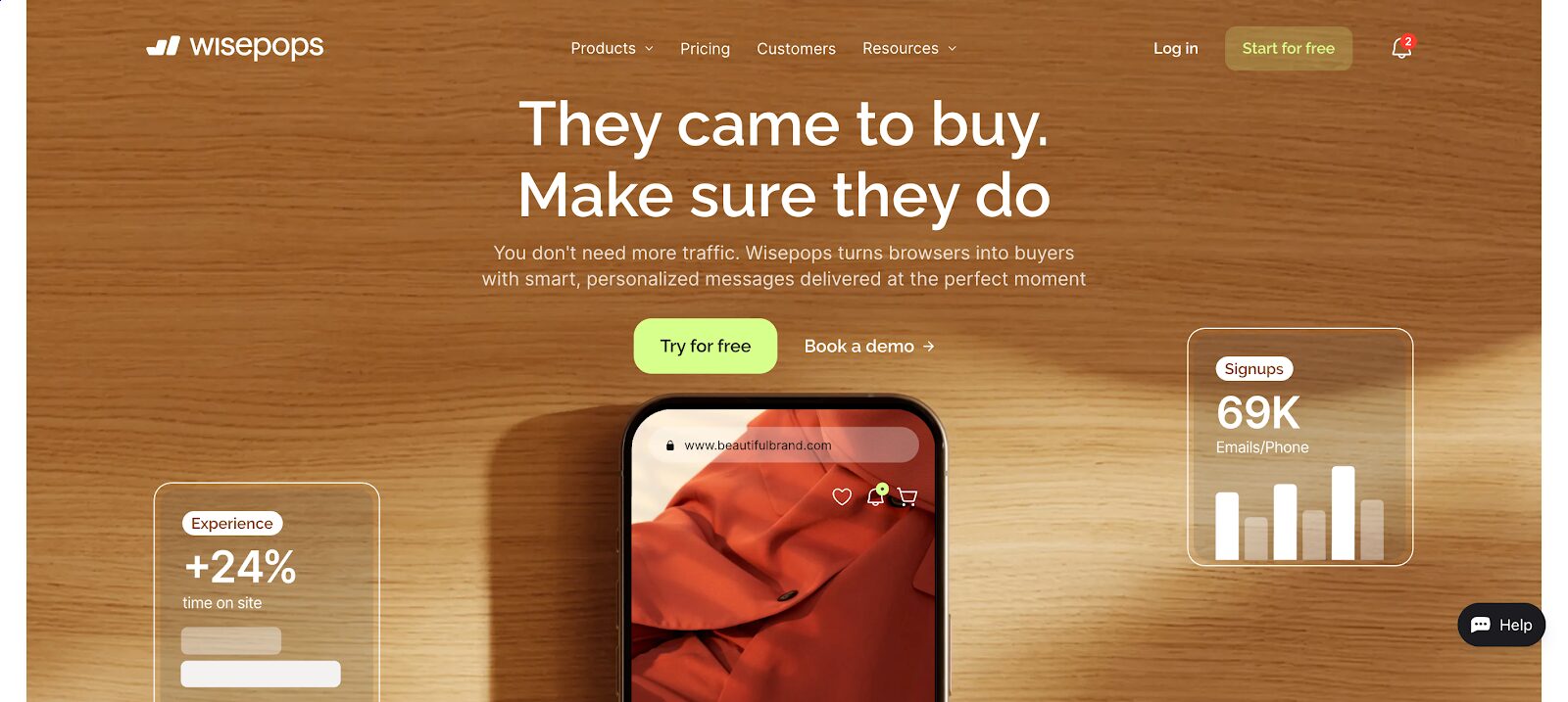 Onsite marketing with popups and AI recommendations