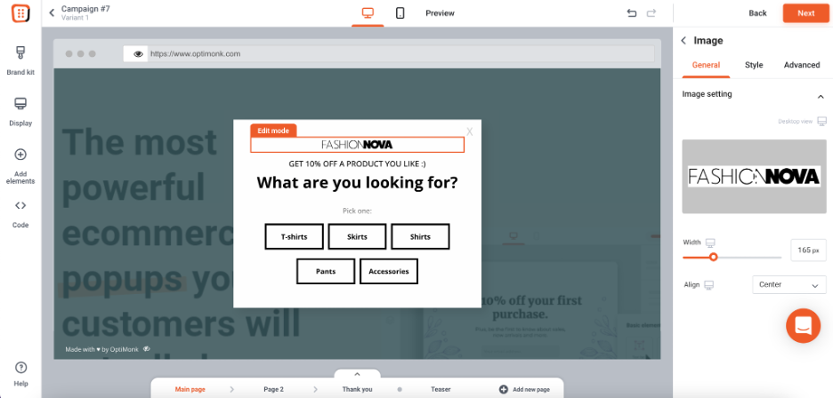 How to Copy the Popups of Top Ecommerce Brands Using OptiMonk copy fashion nova popup 03 - How to Copy the Popups of Top Ecommerce Brands Using OptiMonk