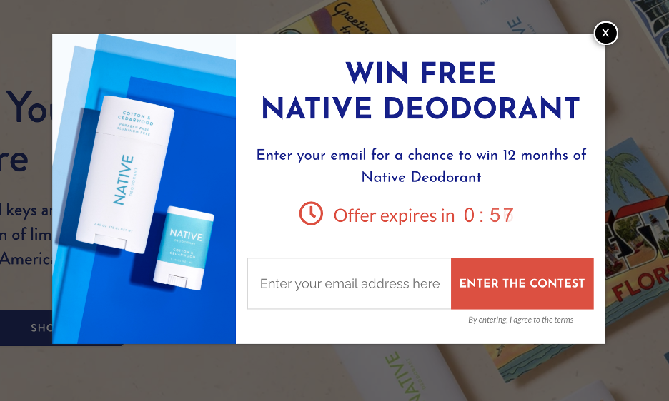 Native Deodorant headline example