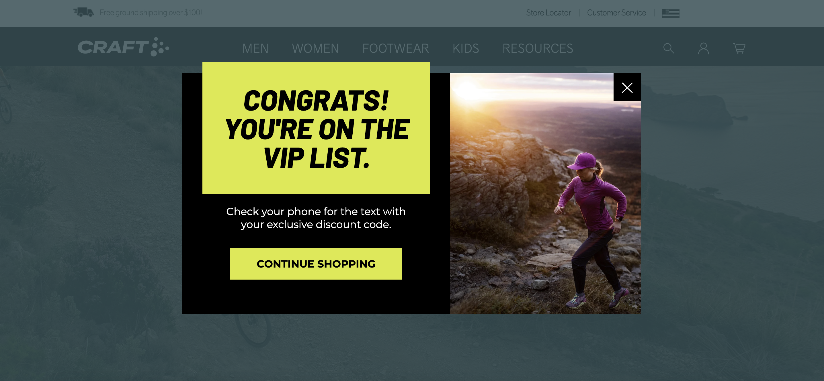 Craft SMS popup thank you