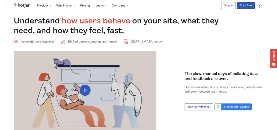 Conversion rate optimization tool, Hotjar