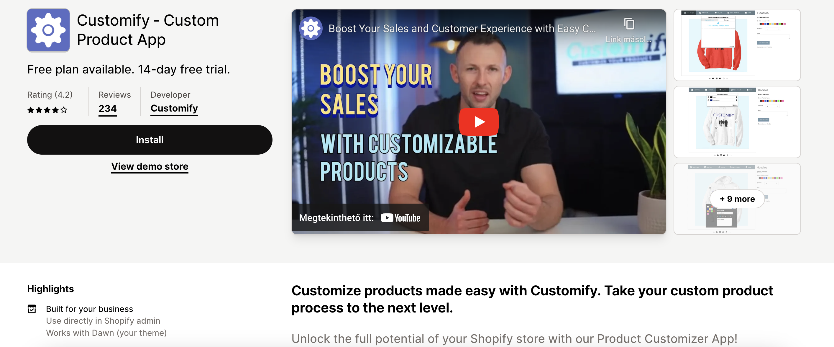 Customify product customization app