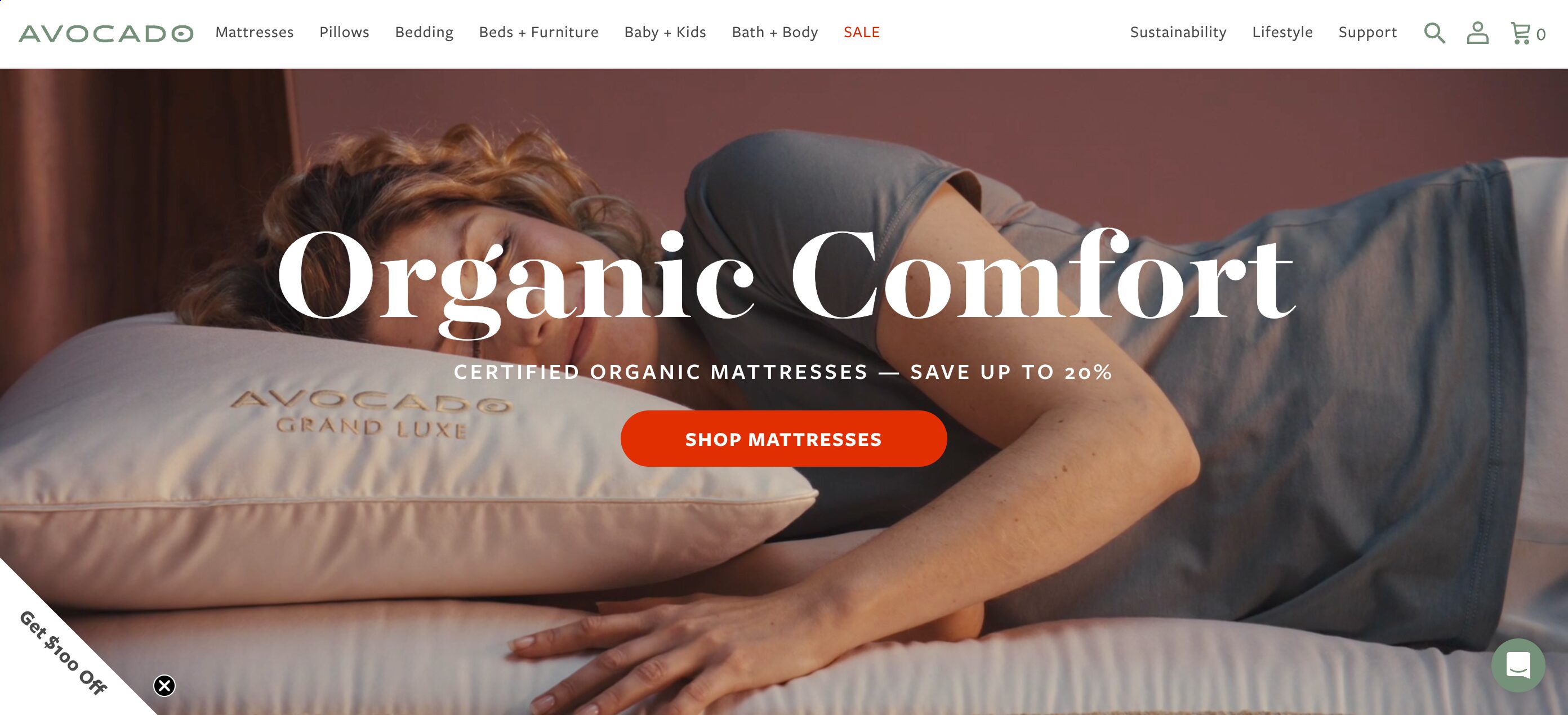 Avocados lets users explore different mattress options.