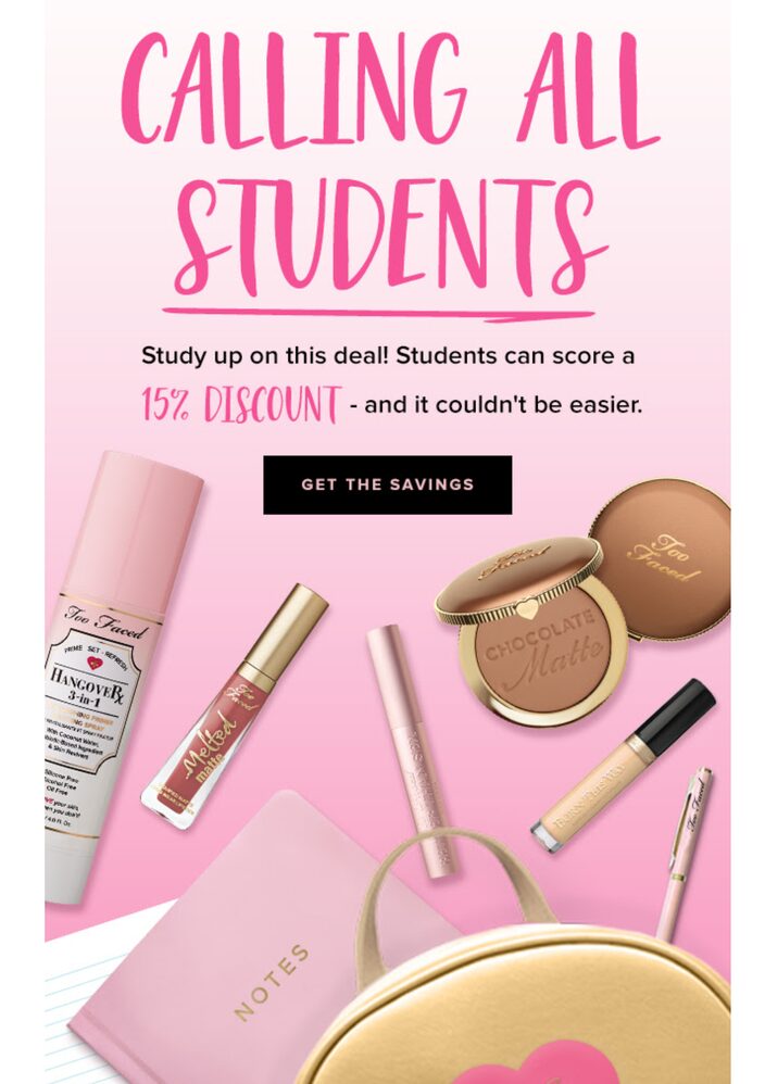 Student discounts and create a sense of exclusivity.