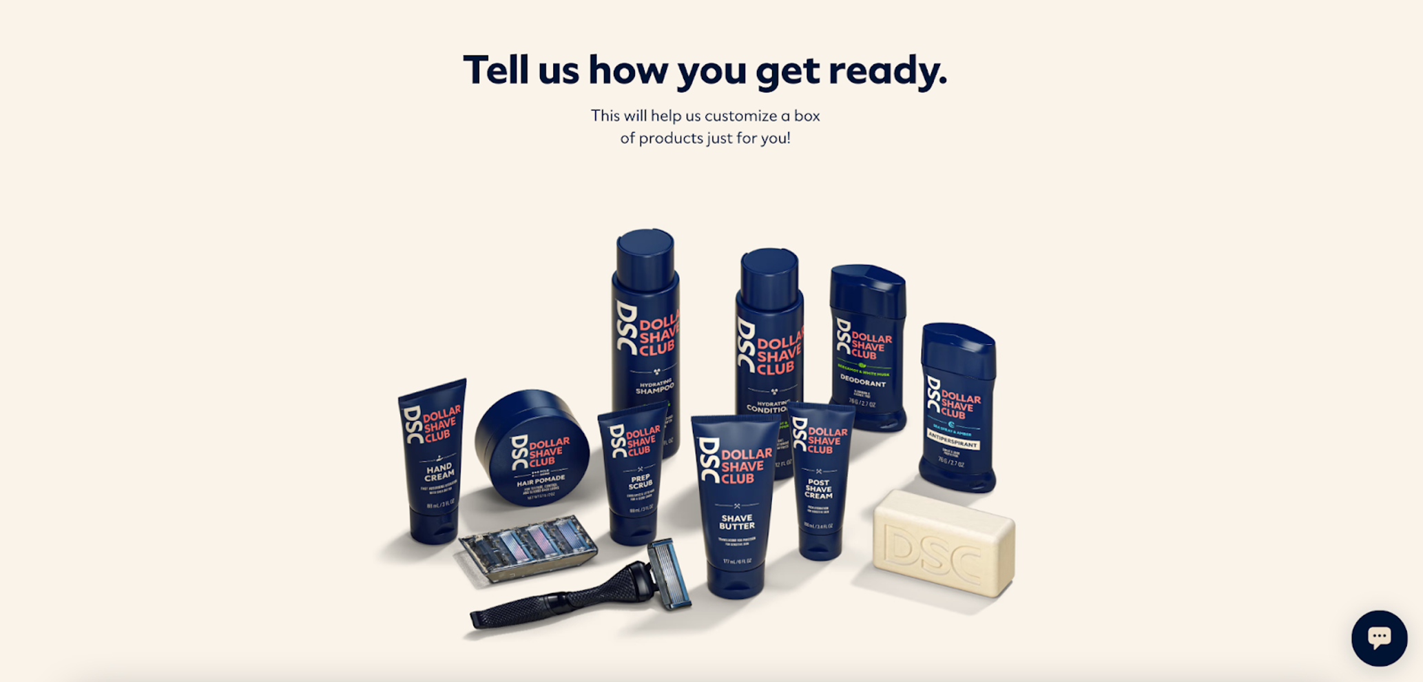 The Dollar Shave Club "Get Started Quiz"