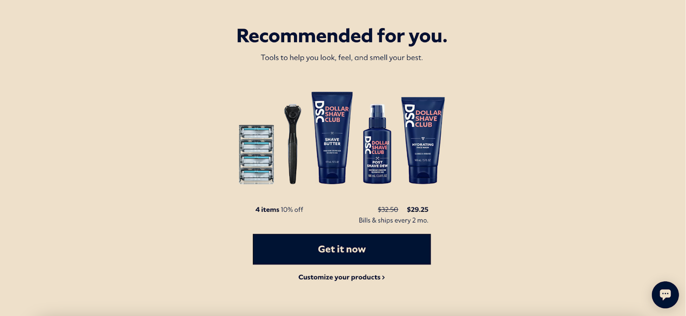 The Dollar Shave Club "Get Started Quiz"