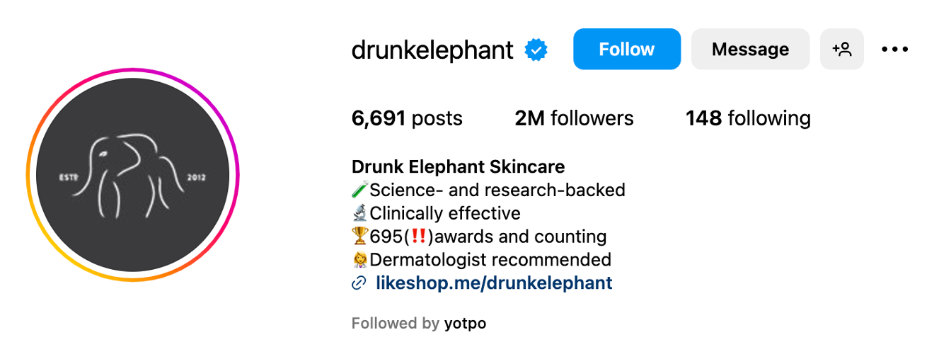 Drunk Elephant Instagram