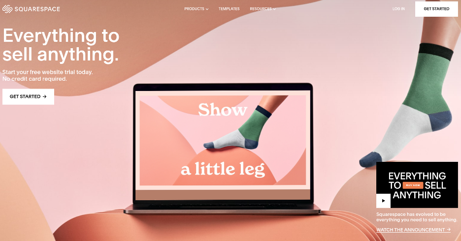 Squarespace ecommerce content management system