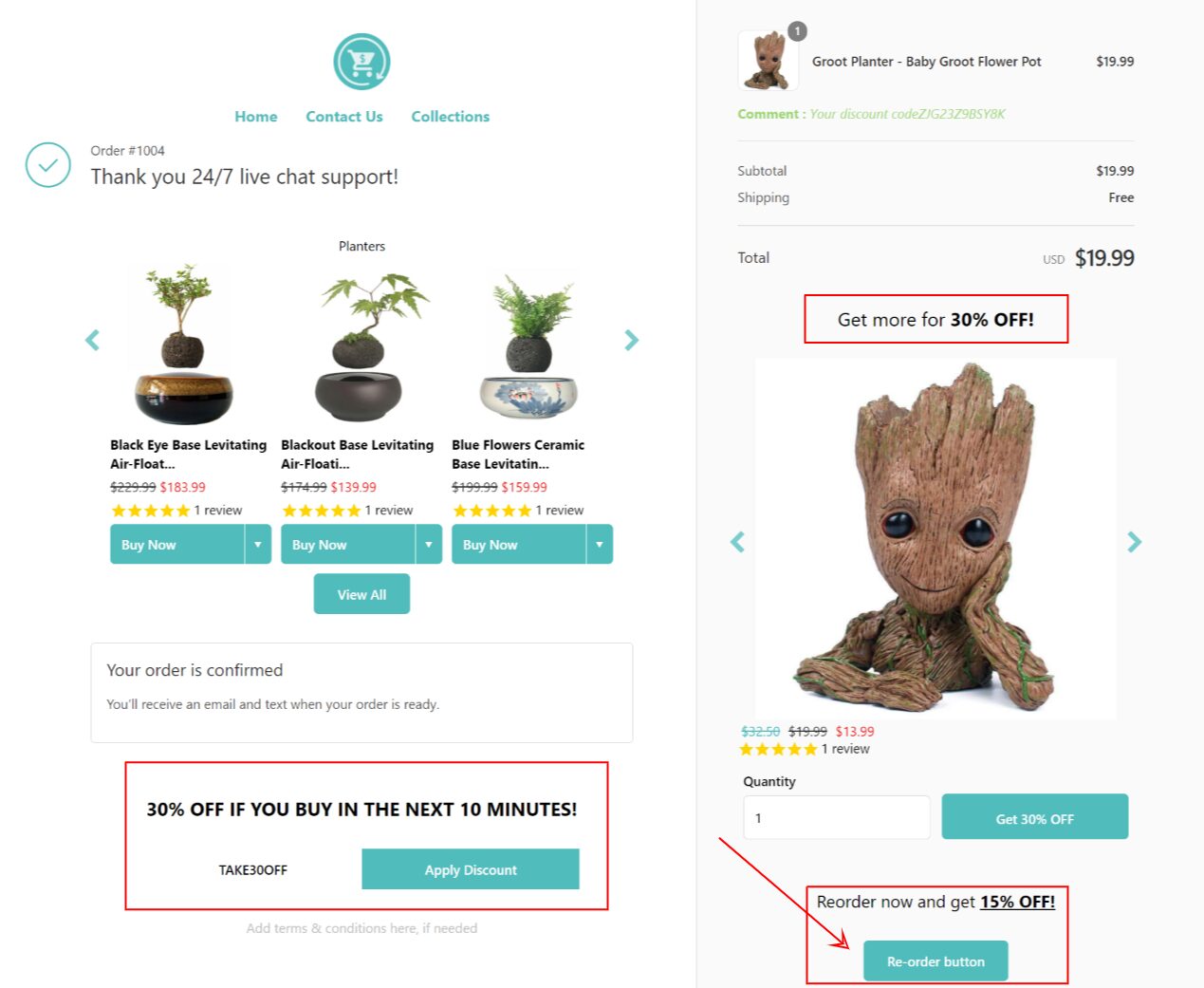 One click post purchase upsell