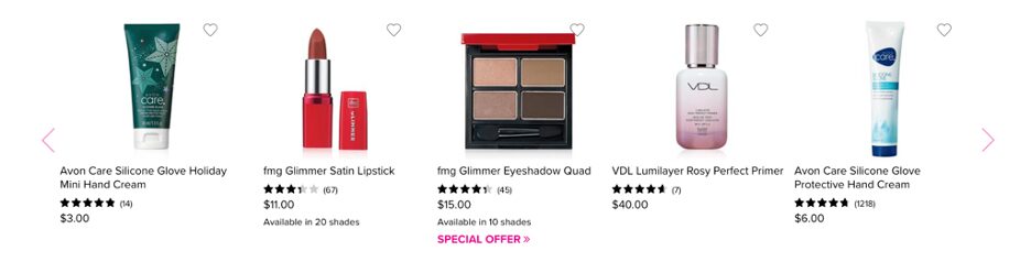 AVON product recommendations