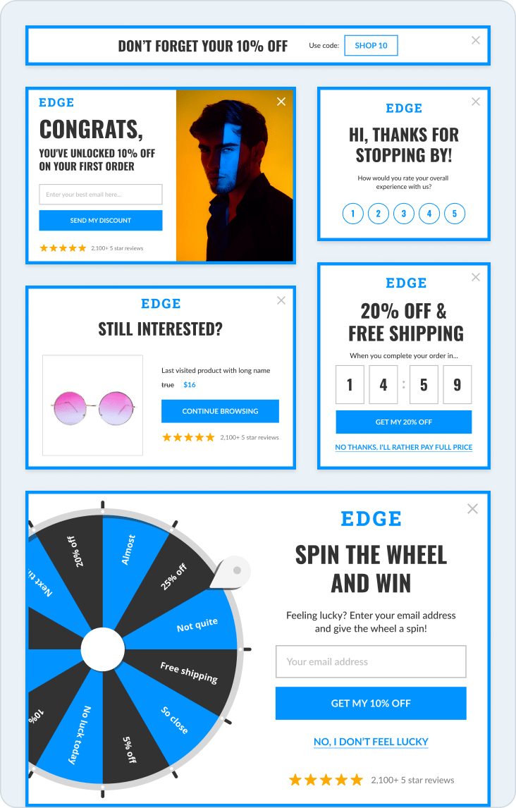 edge border popup theme design