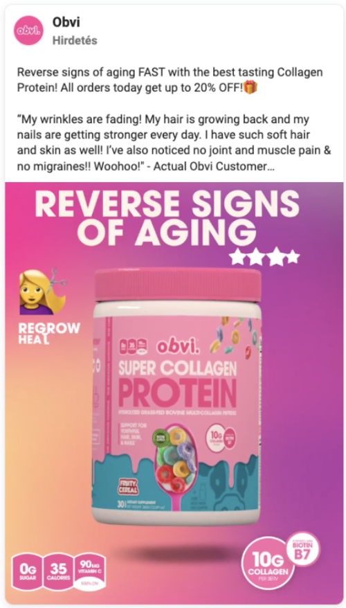 Obvi Facebook Ad