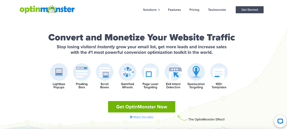 OptinMonster's email capture tool with pop-ups