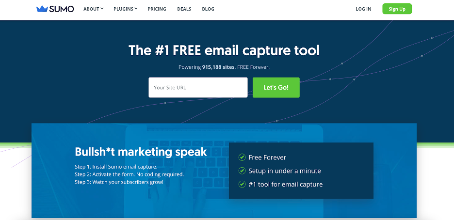 Sumo, one of the best tools to collect email addresses