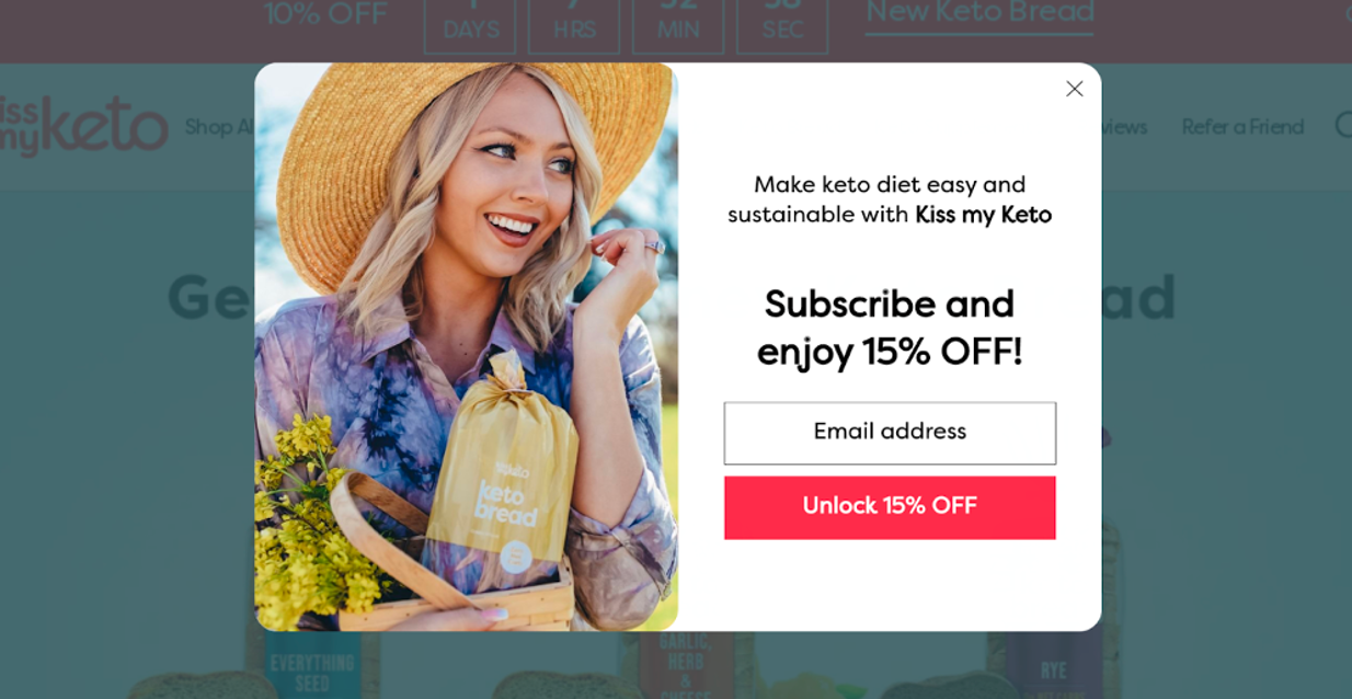 Email marketing best practices example from KissMyKeto