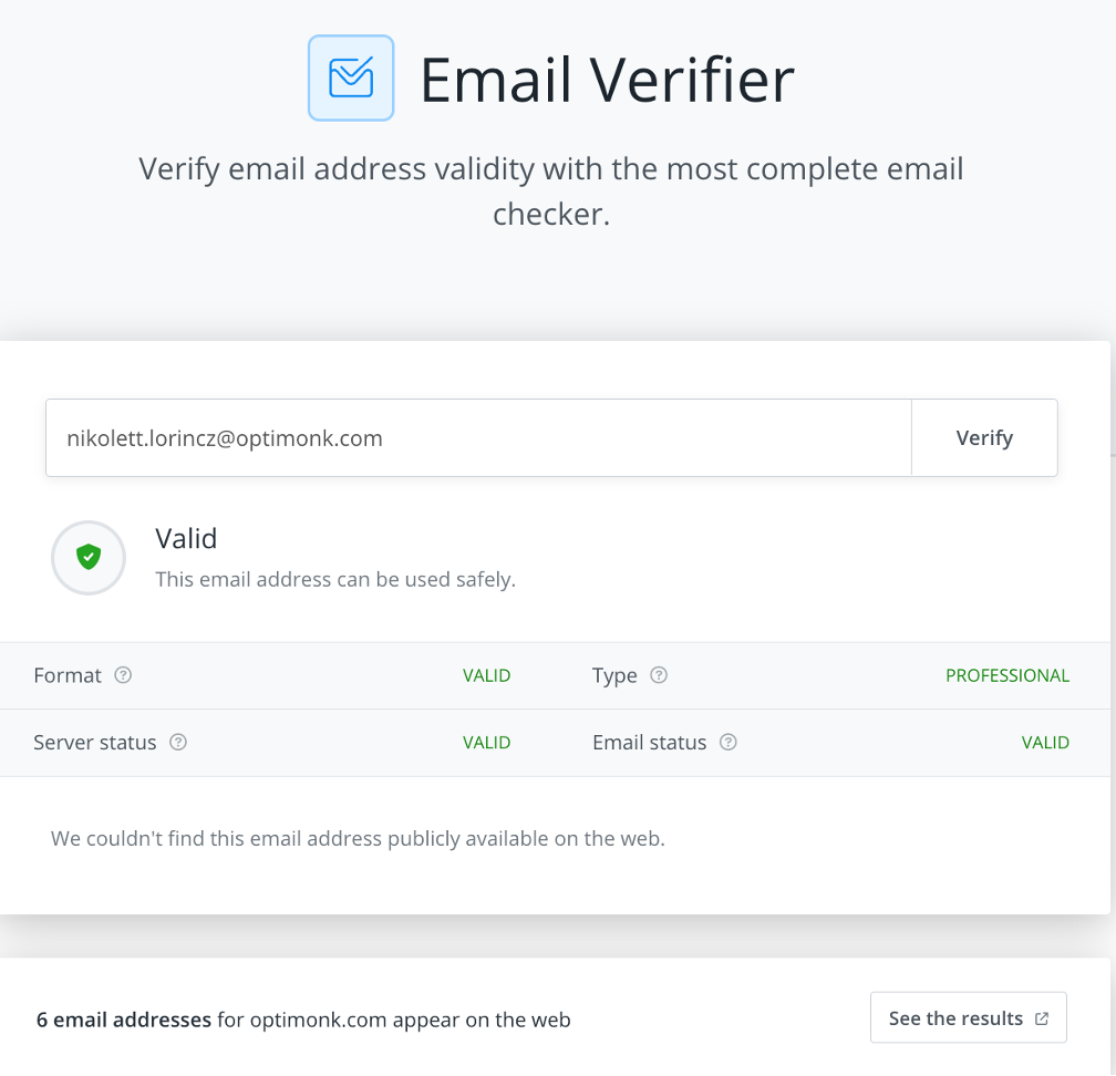 Use an email verifier tool