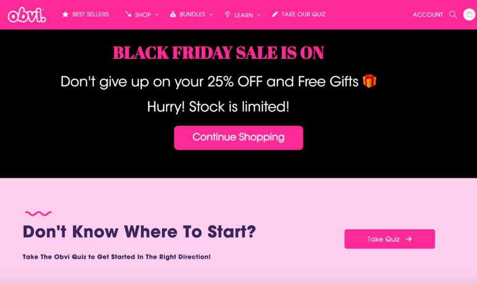 Urgency on landing page