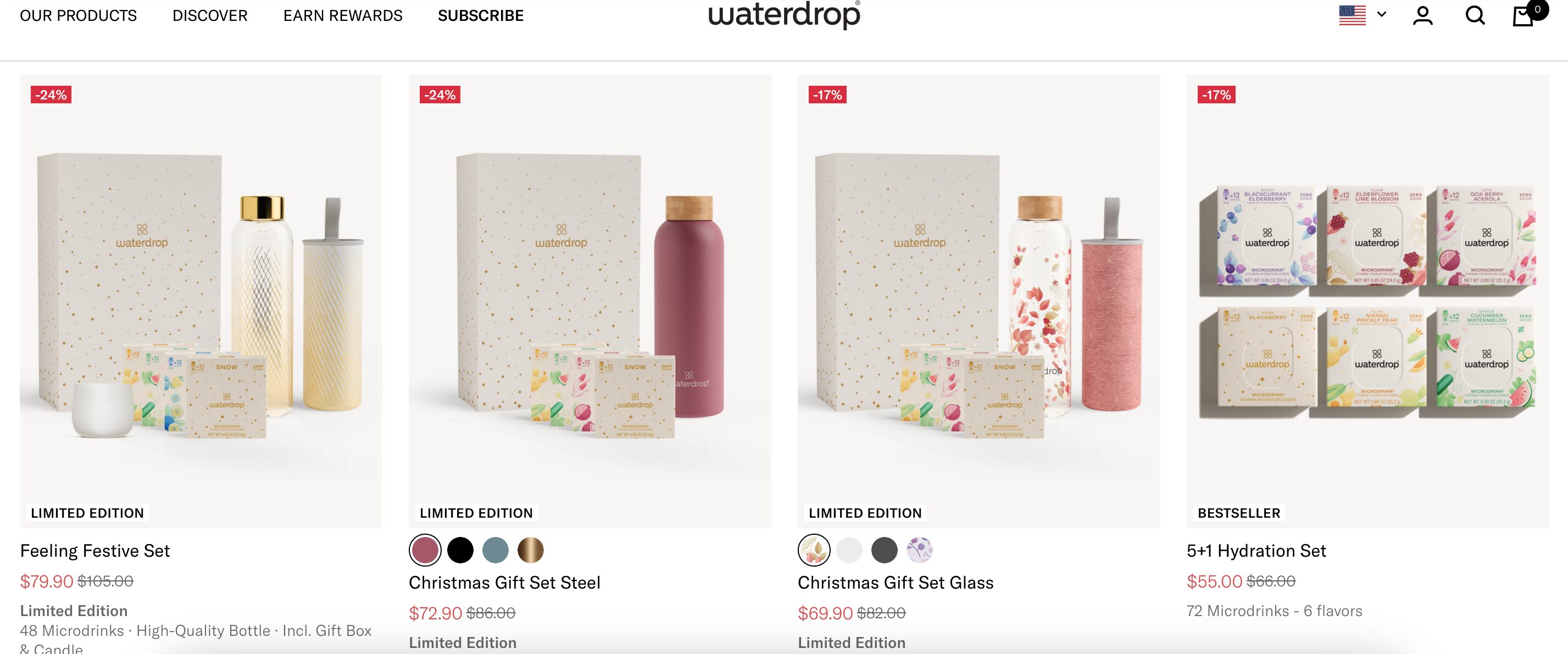 Waterdrop holiday marketing gift bundles