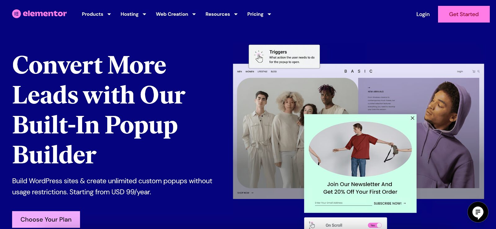 Elementor can help you to create pop ups that fit to your website's branding.