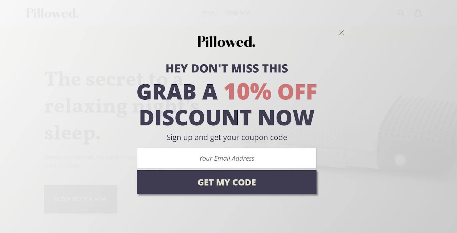 Caraway's full screen popup is visually stunning and effective.