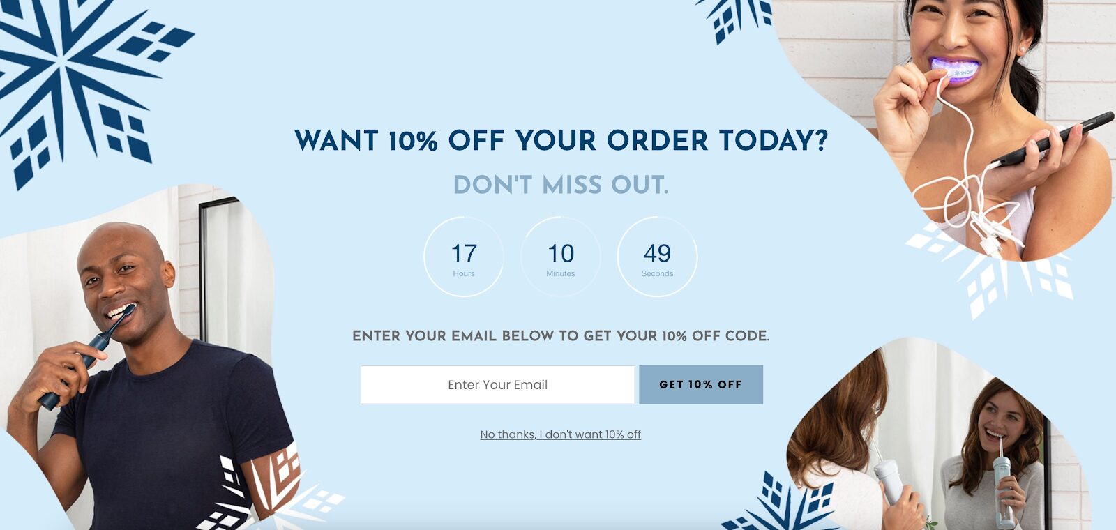 Snow's full screen popup takes FOMO to the next level.