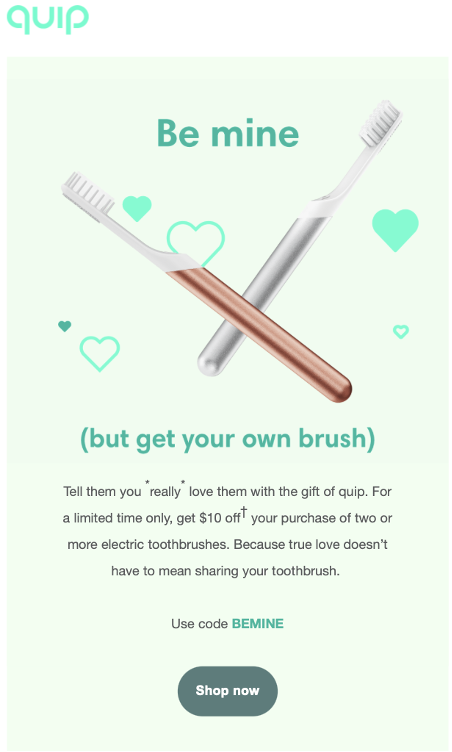 Promotional funny emails from Quip