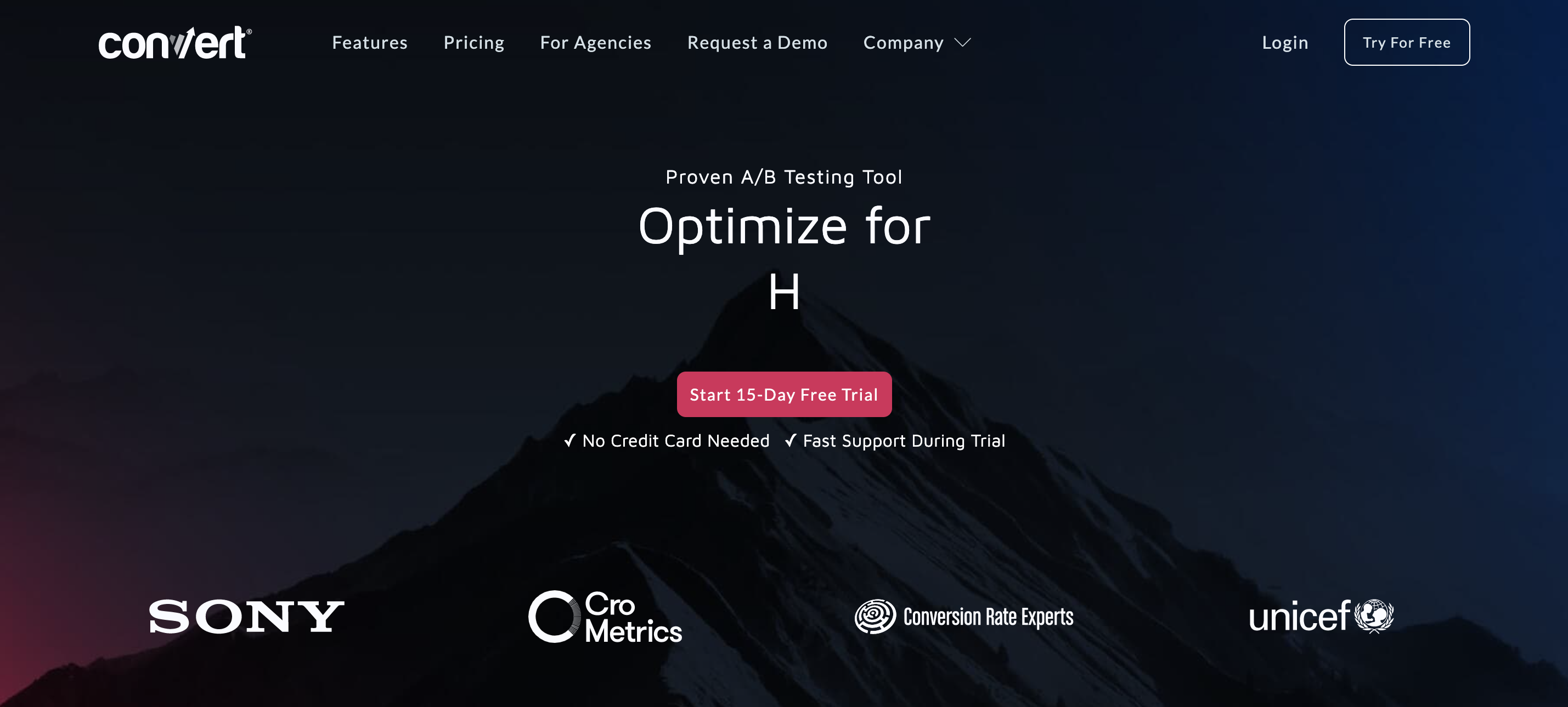 Convert Experiences A/B testing tool for landing pages