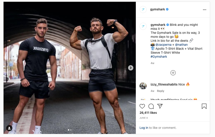 Gymshark seasonal promotion on social media