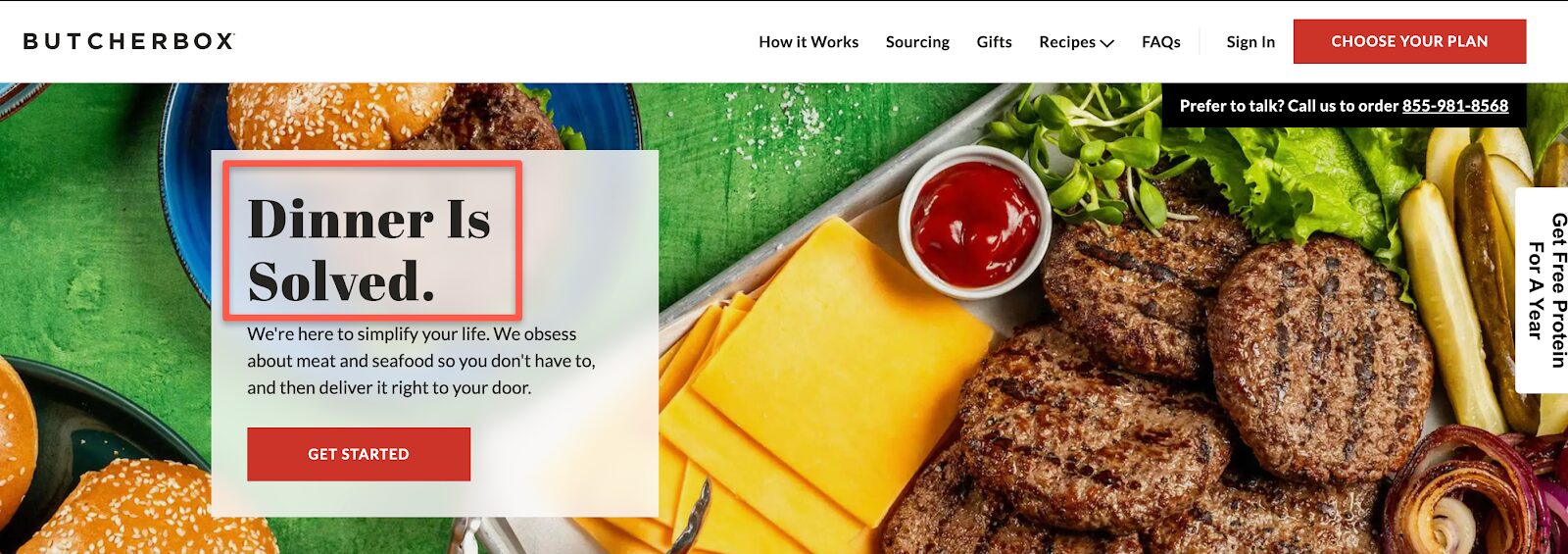 ButcherBox headlines on landing page