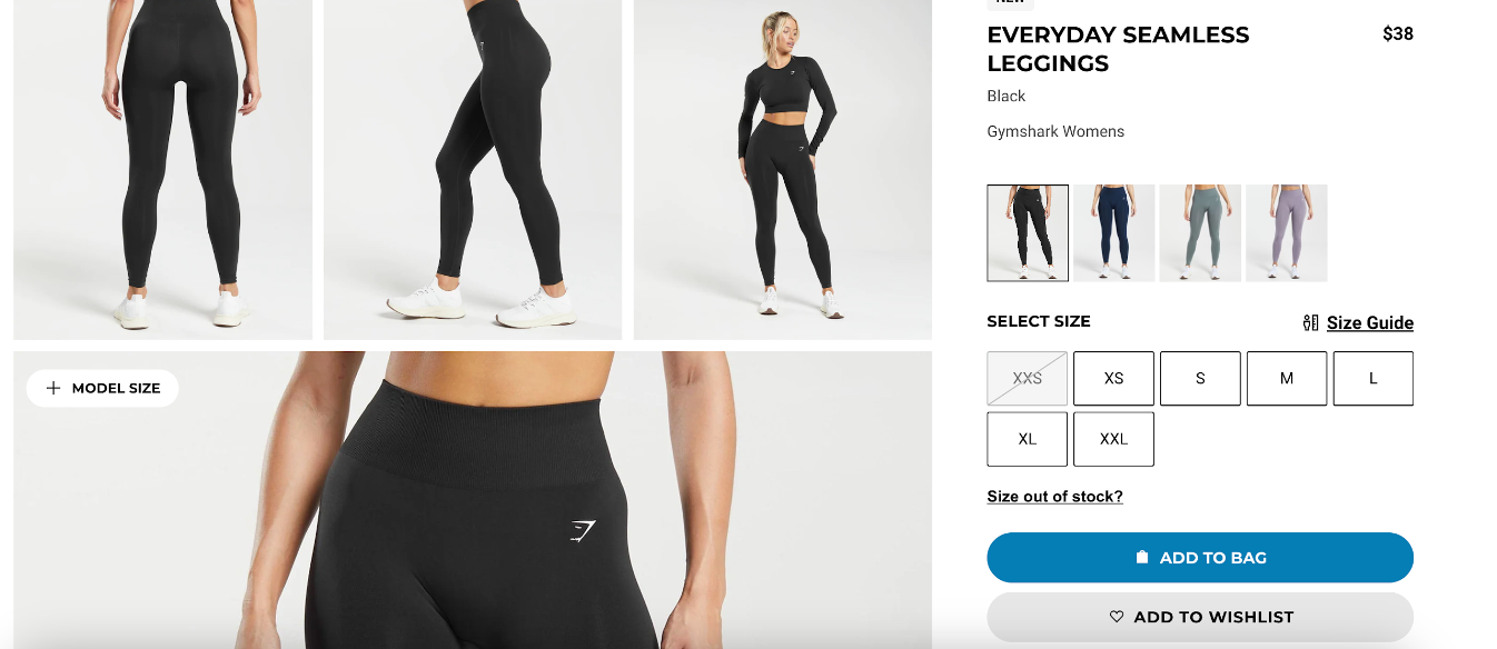 Gymshark product page design