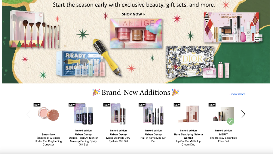 Upsell customers example from Sephora