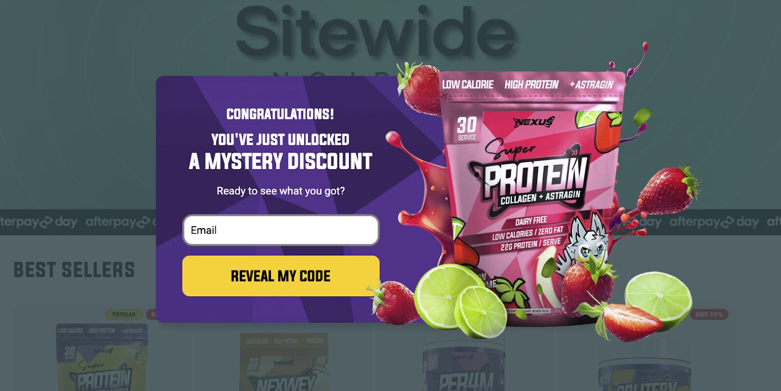 Nexus Nutrition mystery discount popup