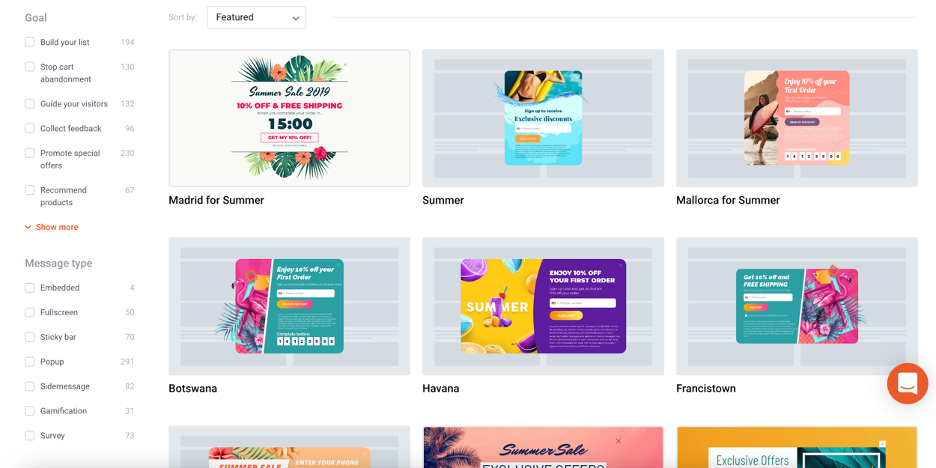 OptiMonk has hundreds of popup templates