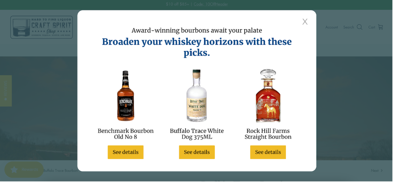 Personalized recommendation popup in the Craft Spirit Shop ecommerce store