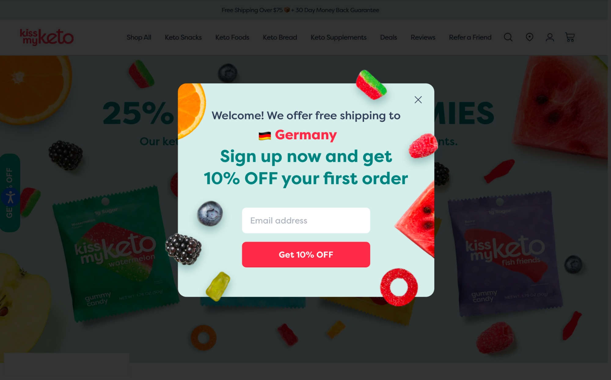 Personalize welcome popups for customers with country to increase sales