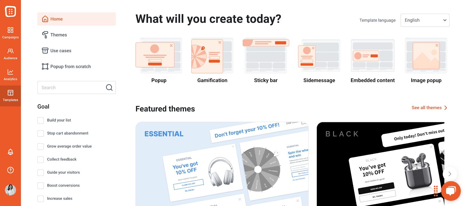 Create a pop up form in OptiMonk and effectively in our form builder.