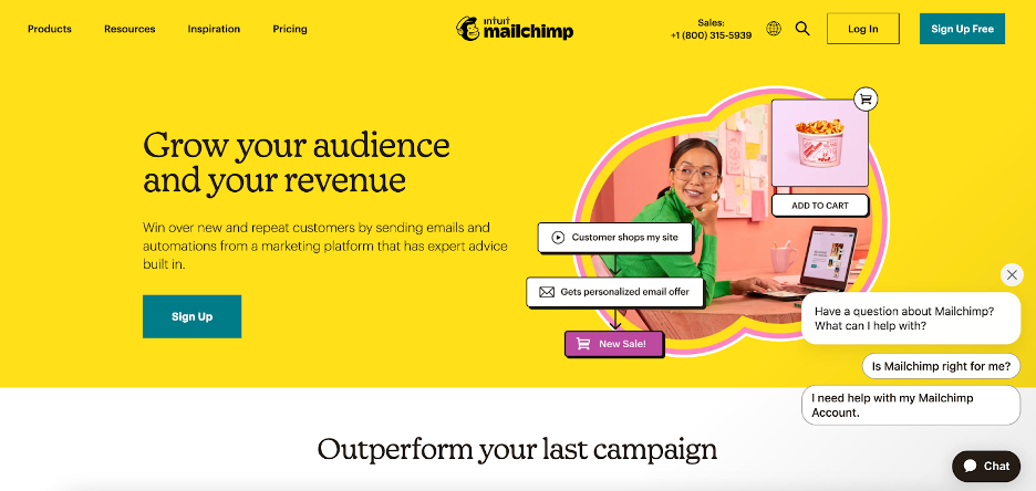 MailChimp, a great Justuno alternative