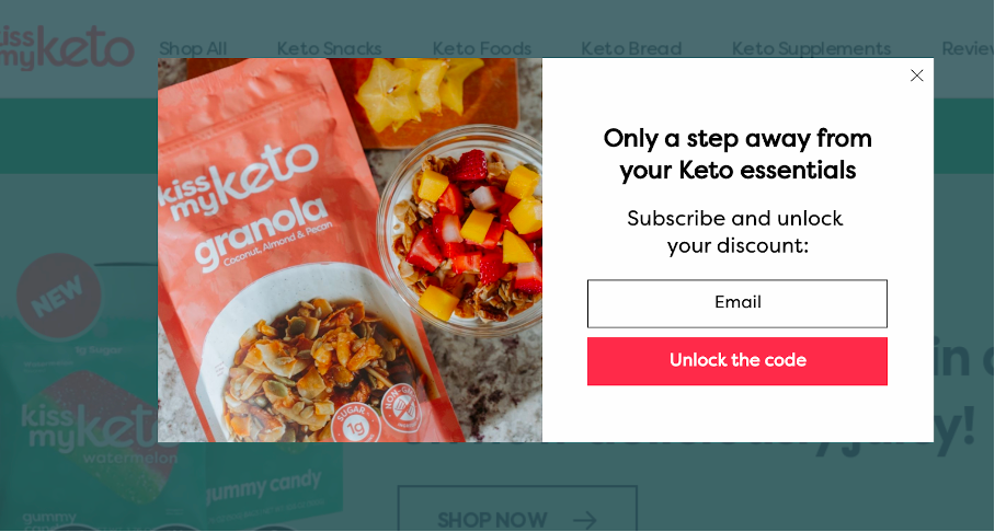 A Kiss My Keto personalized discount popup (page 2)