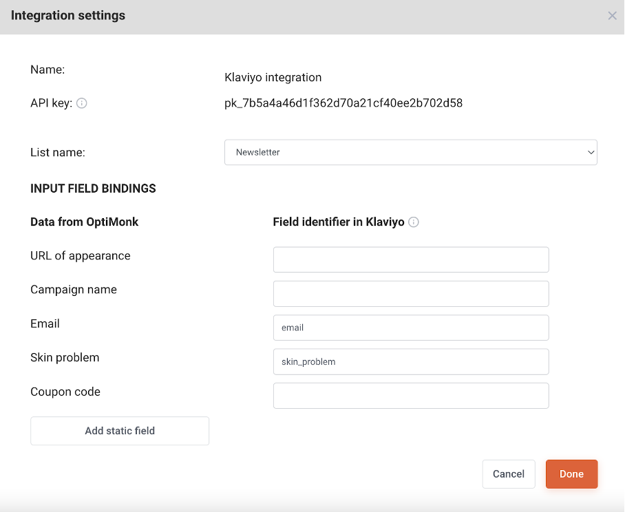 How to Collect Data Through Popups to Personalize Your Klaviyo Email & SMS Flows klaviyo optimonk integration 02 - How to Collect Data Through Popups to Personalize Your Klaviyo Email & SMS Flows