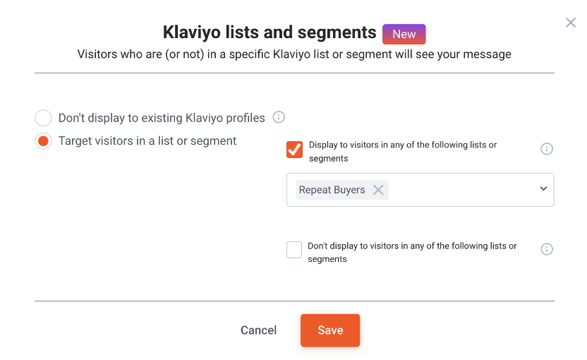 A Klaviyo list for repeat buyers in OpitMonk