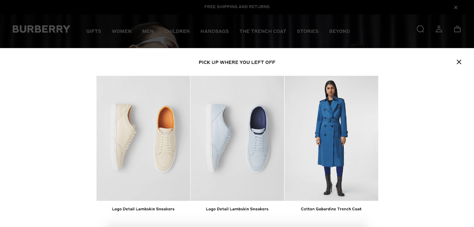 An OptiMonk campaign for personalized product recommendations