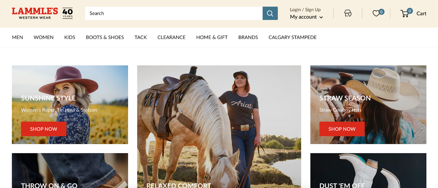 Woman shows off cowboy boots at the Lammle's western wear store in Calgary,  Alberta, Canada