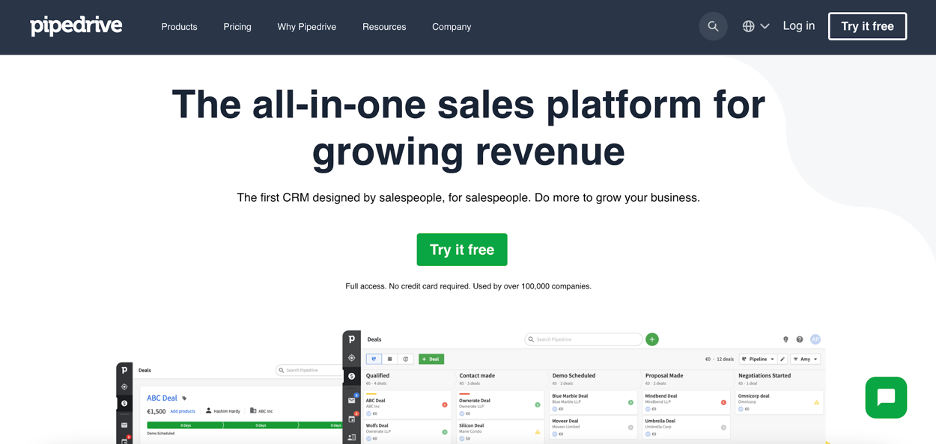 Pipedrive lead generation platform