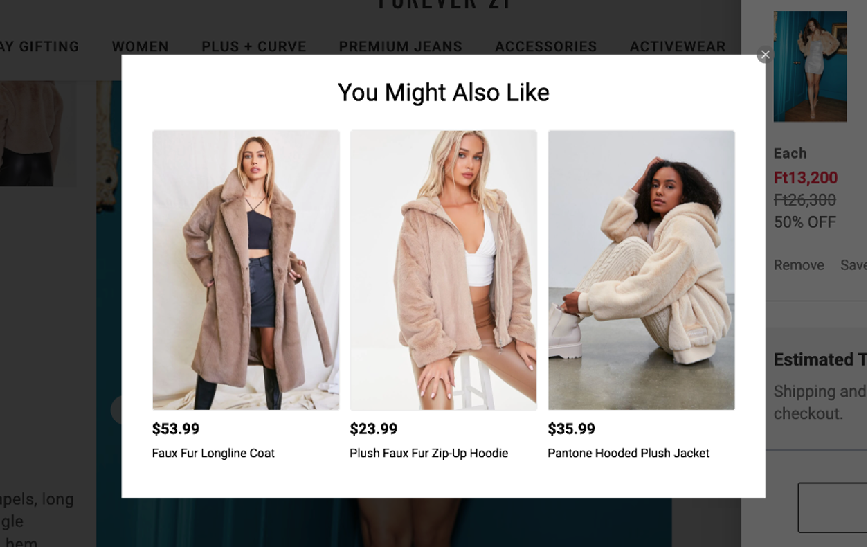 Upsell popup form