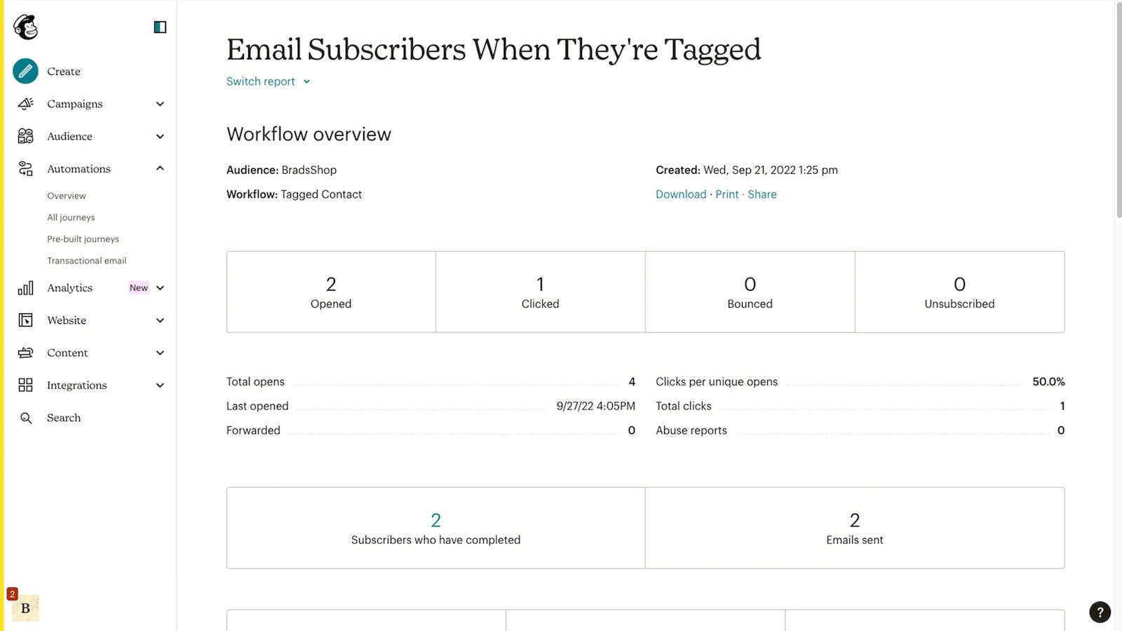 Track your email performance with Mailchimp free app