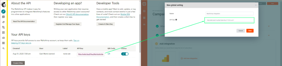 Integrate your OptiMonk signup form with Mailchimp