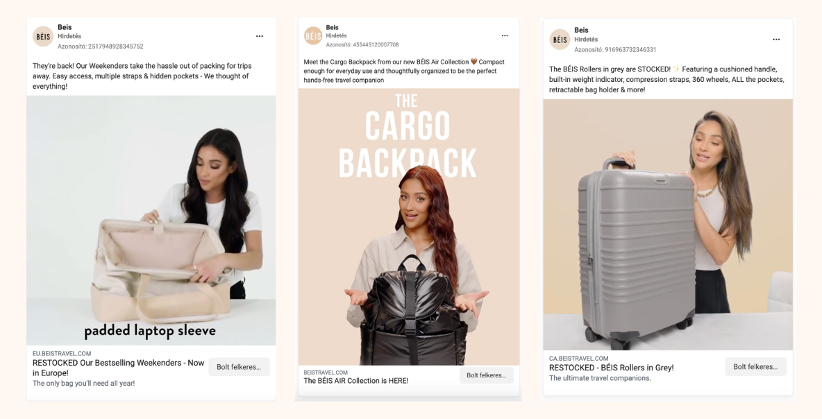 BÉIS Travel ads